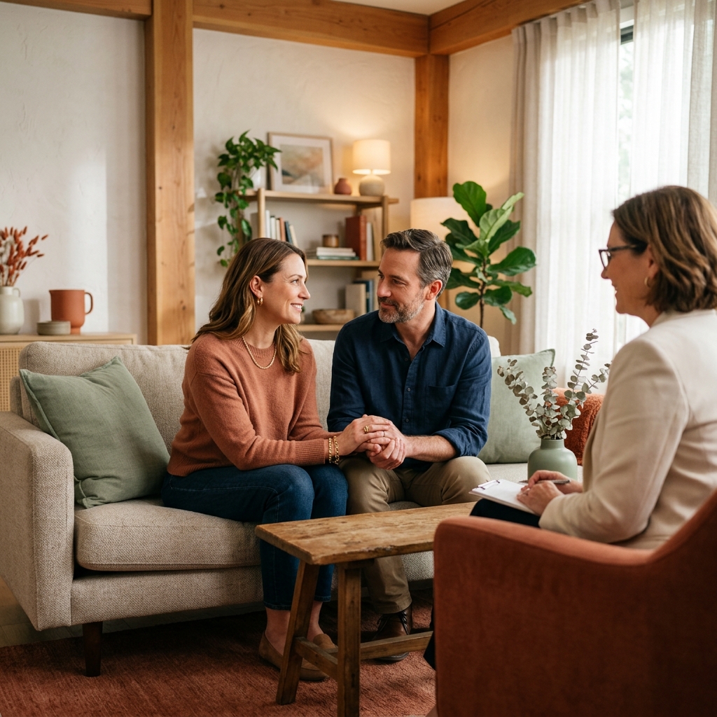 Couple Therapy - A loving couple reconnecting